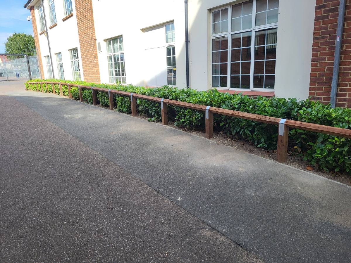 Knee rail fencing installation